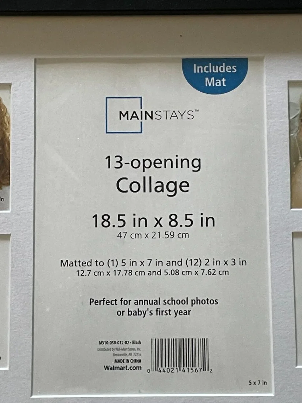 New MAINSTAYS Photo Collage Frame Holds 13 Pics 5 x 7 and 2 x 3  School Pics